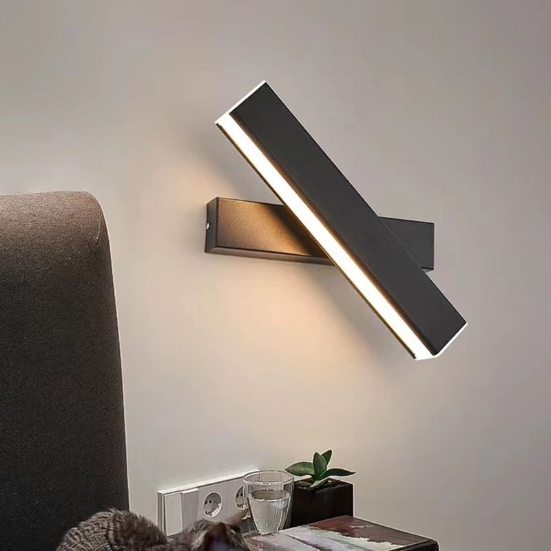 Linear Wall Mount Lighting Simple Metal 1 Light Wall Mounted Light for Bedroom