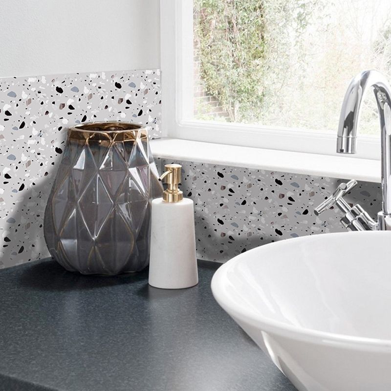 Peel off Terrazzo Wallpaper Panel Set Industrial PVC Wall Covering, 12.2-sq ft (50 Pcs)