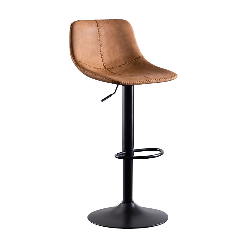 Modern Leather Adjustable Height Barstool Indoor Bar Stool with Low Back