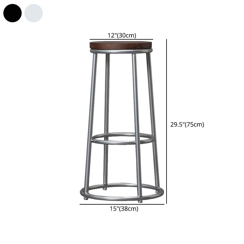 Modern Style Iron Bar Stool with Metal Footrest Simple Bar Stool for Bar