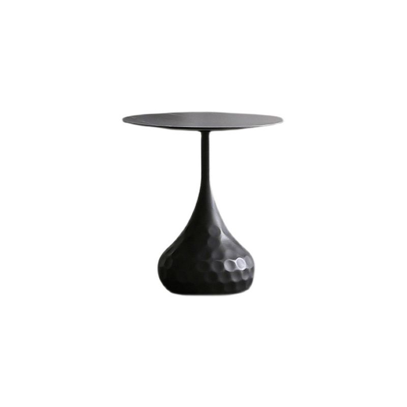 Round Slate Coffee Table Set Metal Pedestal Simple Cocktail Table