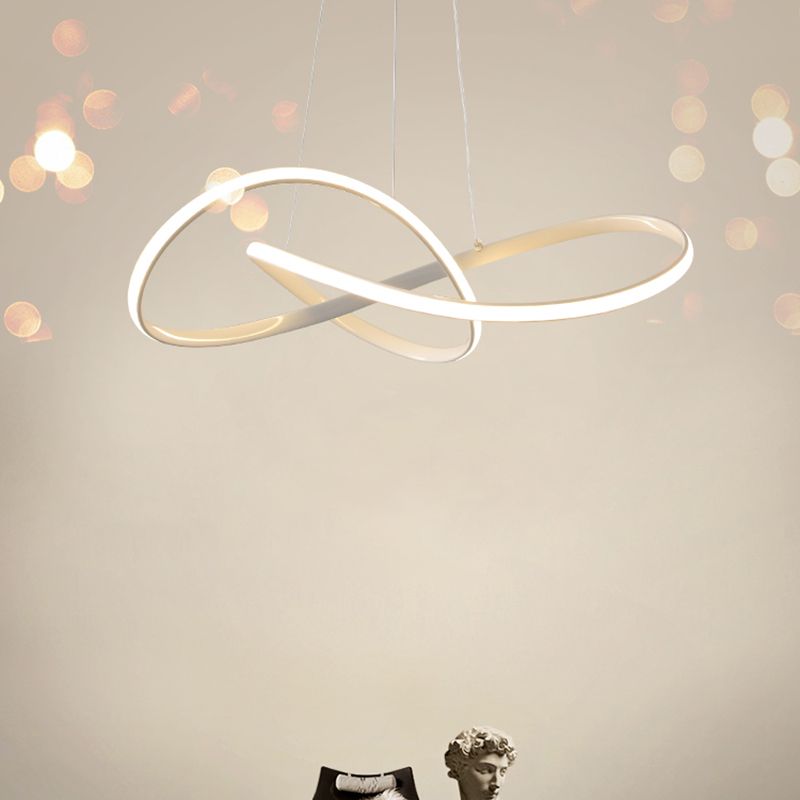 Modern Twisting Chandelier Pendant Light Metal Single Light Chandelier