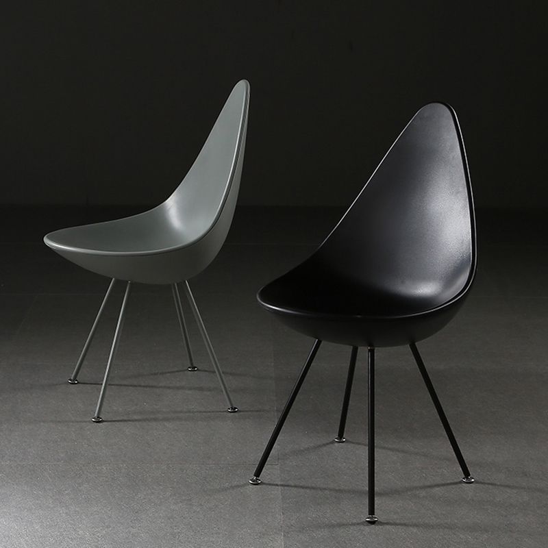 Sillas laterales sin brazos de estilo industrial, silla lateral con respaldo sólido de plástico para el hogar