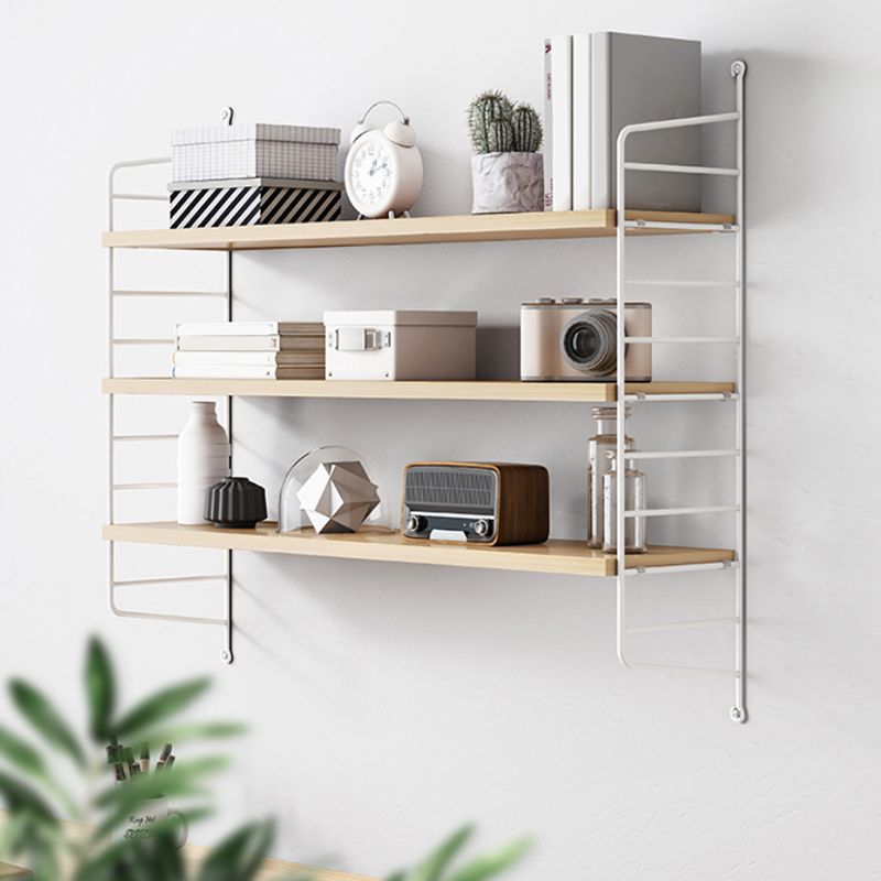 Engineered Wood Bookcase Floating Industrial Closed Back Bookshelf