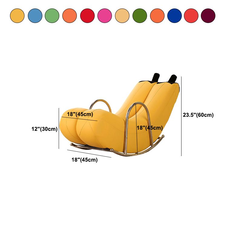 Contemporary Rocker Chair Fabric With Gray Frame Rocking Accent Chair