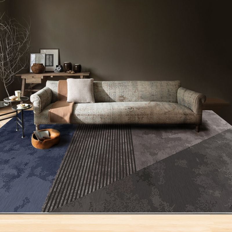 Contemporary Graphic Printed Rug Polyester Carpet Stain Resistant Area Rug for Home Decoration