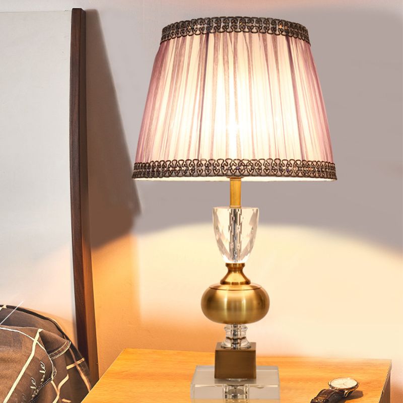 Lampe d'étude effilée Modern Fabric 1 Éclairage de tâche de l'ampoule en violet clair pour la chambre