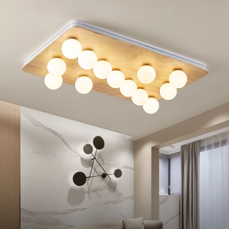 Luminaires de plafond semi-affleurants géométriques en verre opale, lampe Semi-affleurante de Style moderne pour chambre à coucher