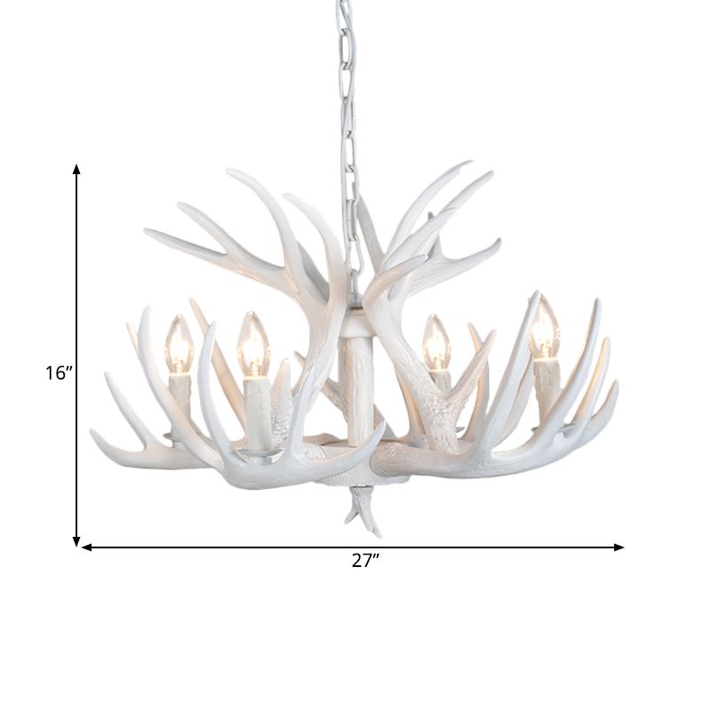 Résine Antler suspendu lustre moderne 4/6/9 Lumières Blanc Plafond suspendu Light