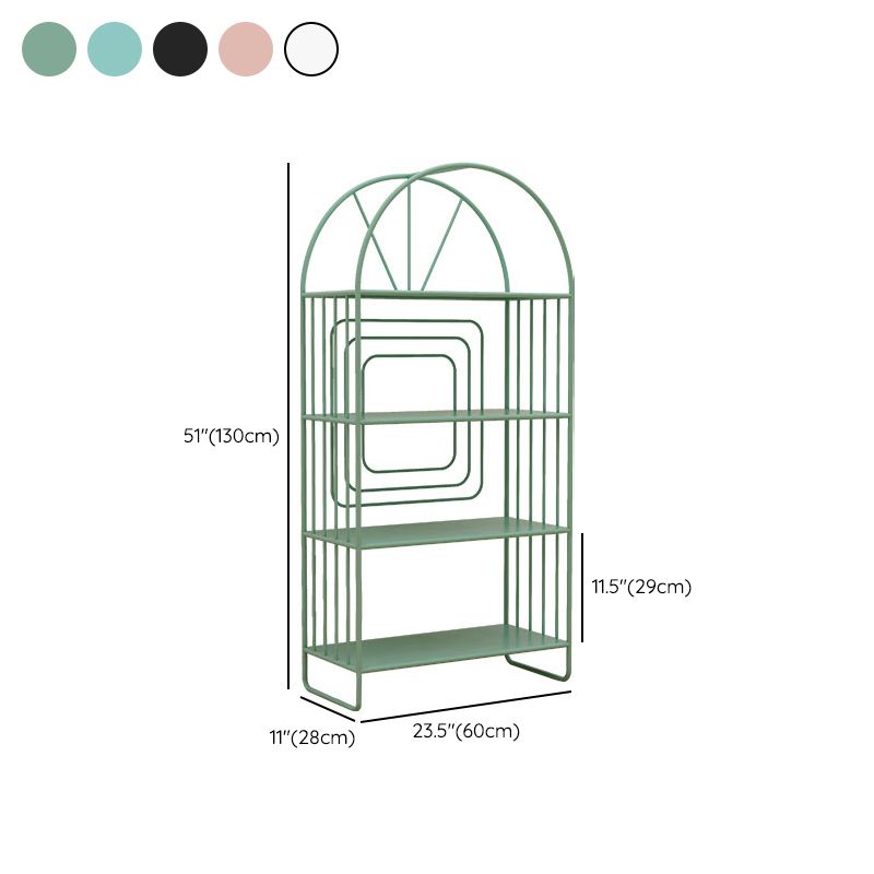 Scandinavian Metal Standard Bookshelf Open Back Bookcase with Shelves