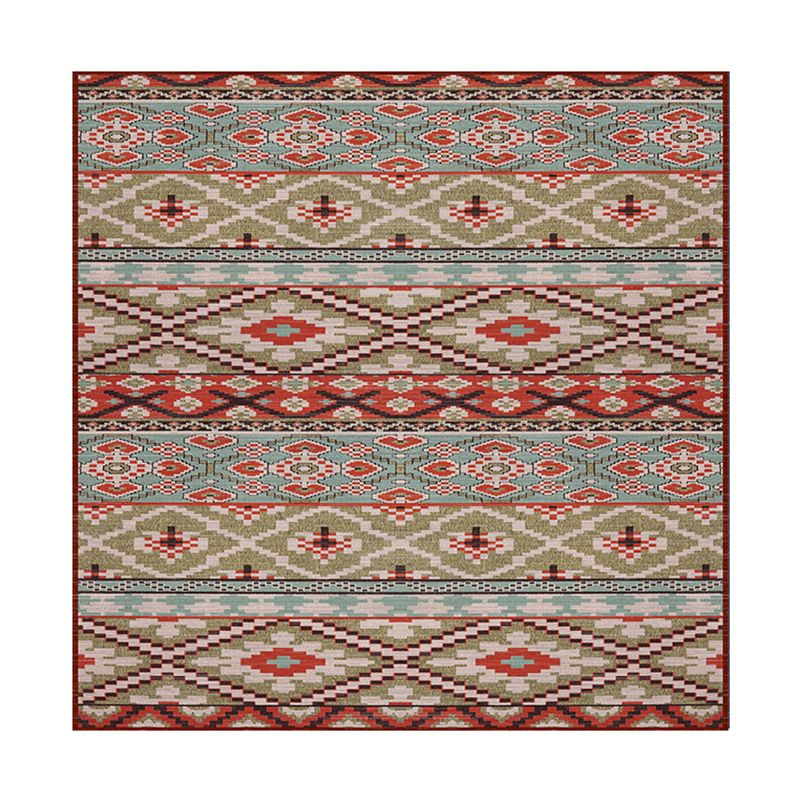Mehrfarbiger Vintage-Teppich aus Polyester mit ethnischem Muster für den Innenbereich, rutschfester Teppich für das Wohnzimmer