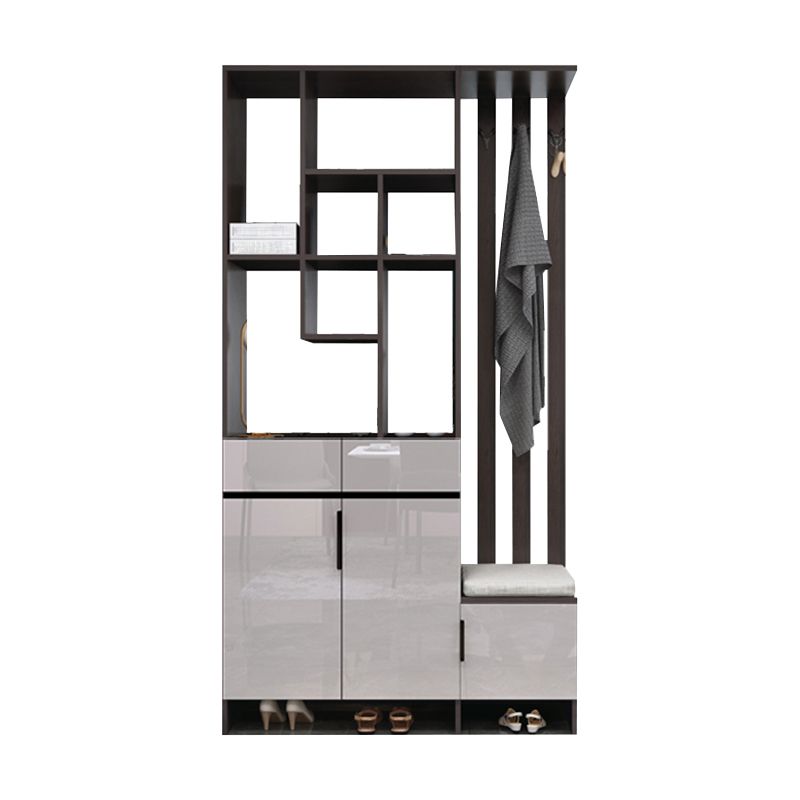 Modern Wooden 13.77" Wide Accent Cabinet with Drawers and Shelves