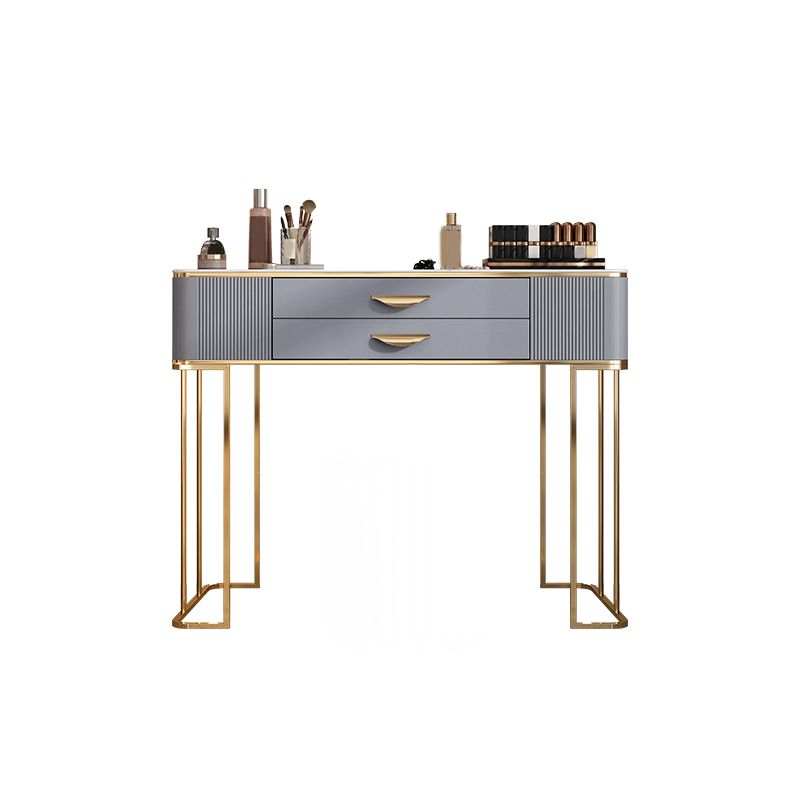 Grey Vanity 31.5" High Engineered Wood Vanity Set with Stool