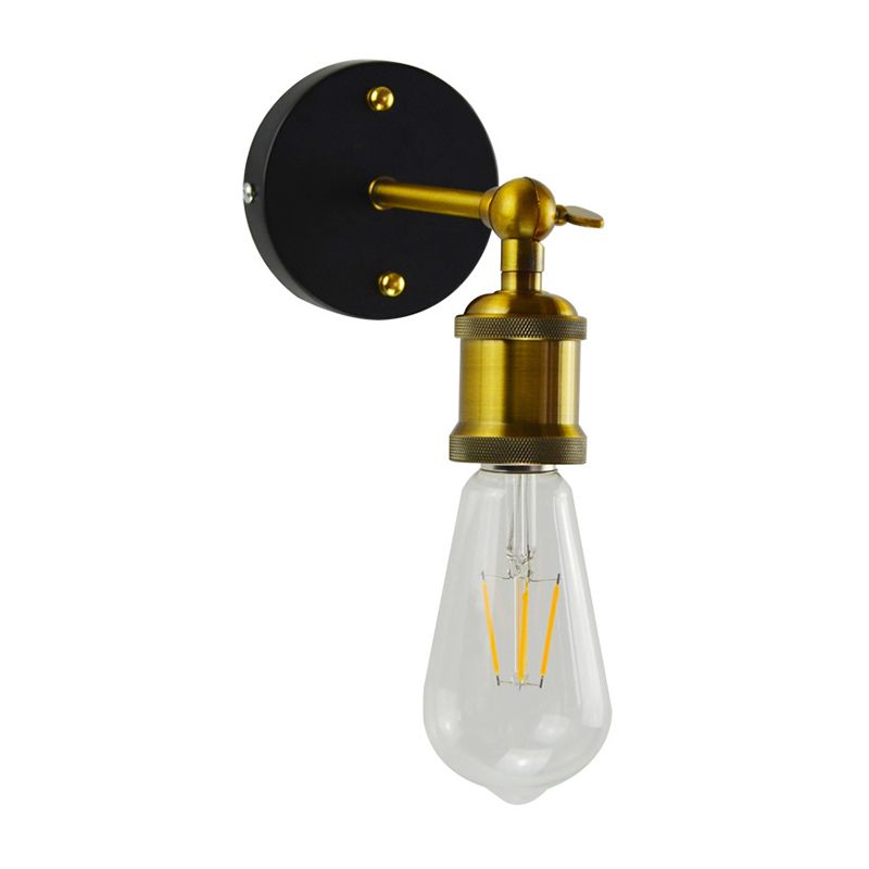 Iluminación de pared de la pared base en forma de disco estilo industrial de vidrio 1 cabezal de luz montada en la pared de la pared