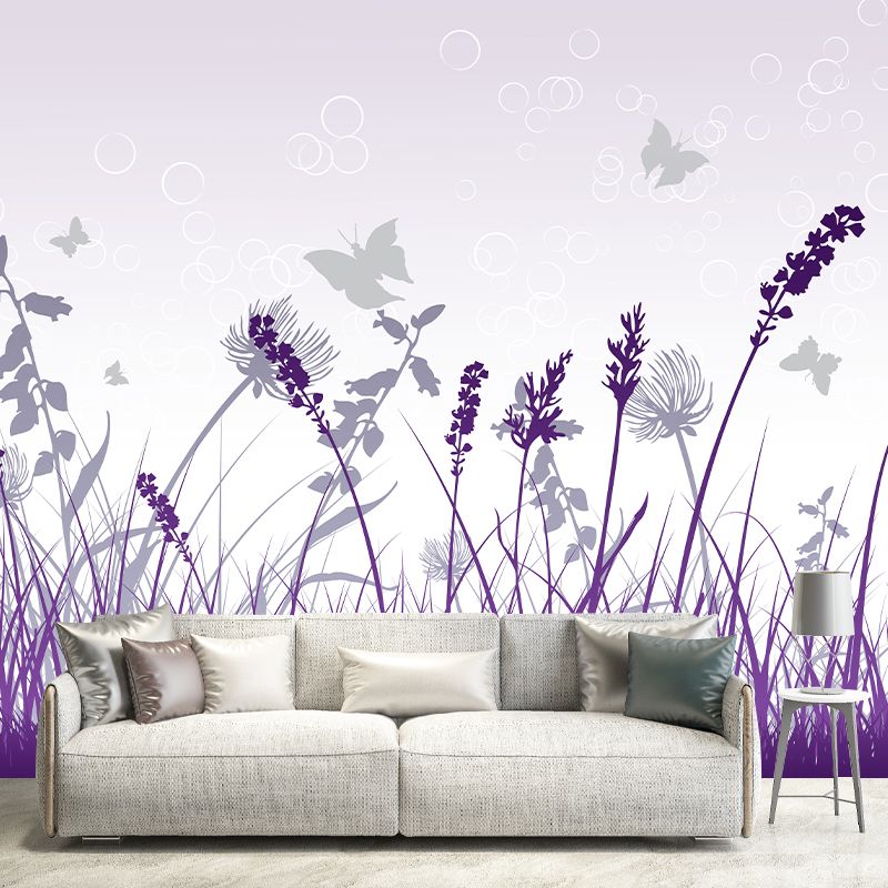 Plant Illustration Mural Wallpaper Environment Friendly Living Room Wall Mural