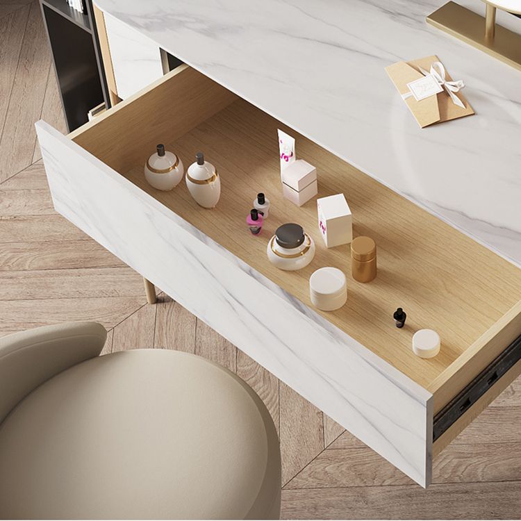 1 Storage Drawer Make-up Vanity Metal and Stone Dressing Table