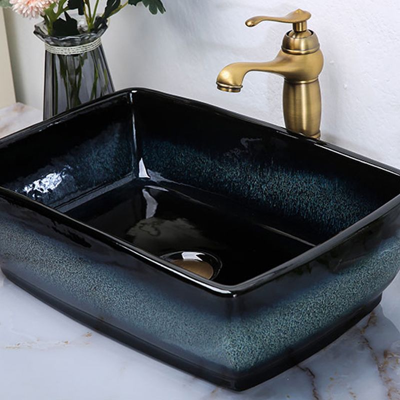 Traditional Vessel Bathroom Sink Specialty Vitreous China with Faucet Vessel Sink