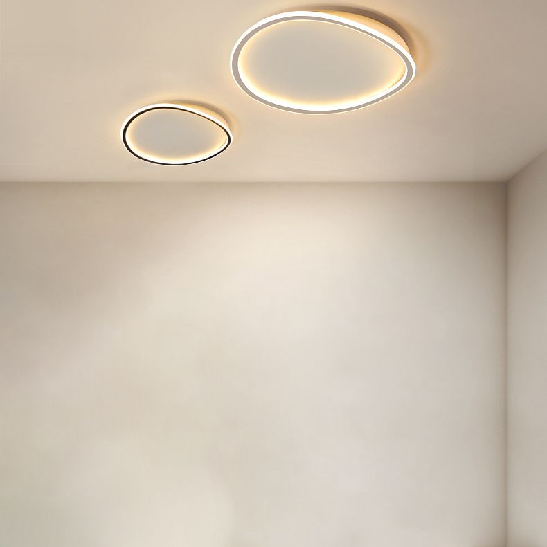 Plafonnier géométrique en aluminium encastré en acrylique blanc LED pour chambre à coucher moderne et minimaliste