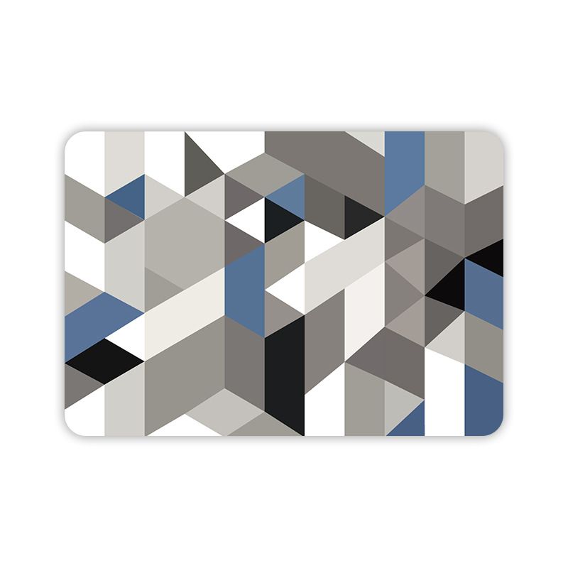 Modern Grey Area Carpet Polyester Geometric Patterns Carpet Washable Carpet for Home Decor
