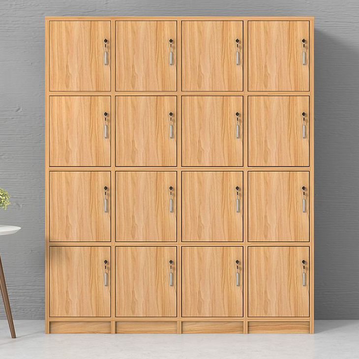 Light Wood Finish Contemporary Storage Cabinet Engineered Wood Indoor Cabinet