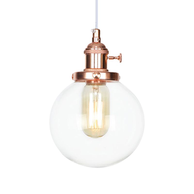 Orbit Hanging Lighting Farmhouse Bernstein/klares Glas 1 Glühbirnenleuchte mit einstellbarem Kabel in Schwarz/Bronze/Messing Finish
