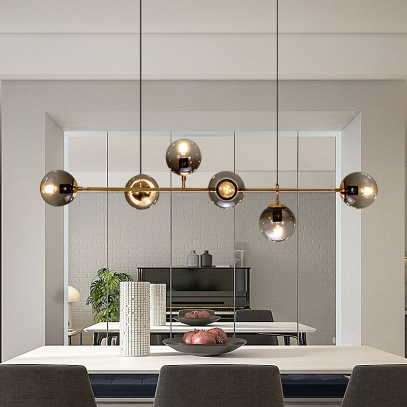 Lámpara colgante de comedor moderno lámpara de lámpara de lámpara de vidrio redondo para comedor