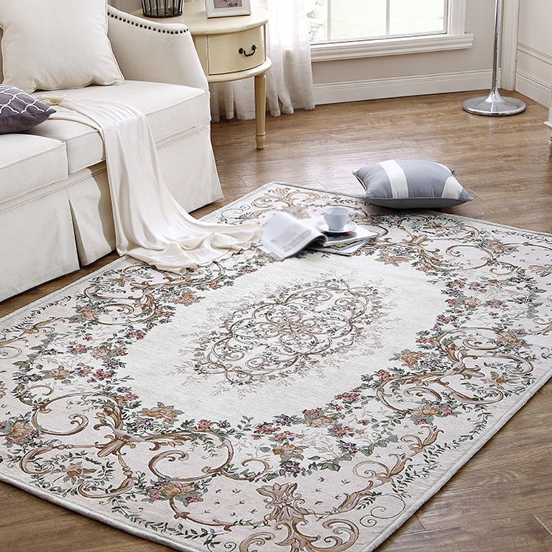 Einfache helle Farbe Abgelöster Teppich Polyester Blumenmuster Fläche Teppich nicht rutschfest