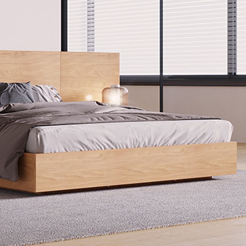 Lift Up Storage Panel Bed Rectangular Panel Platform Bed Natural