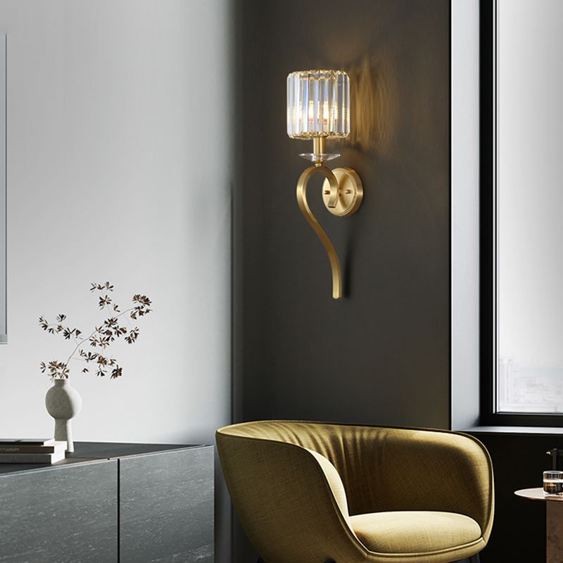 Modern Household Wall Sconce Crystal Shade Sconce Lamp for Bedroom Living Room