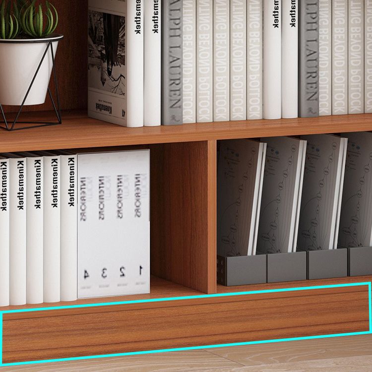 Closed Back Bookcase Contemporary Style Bookshelf for Home Office Study Room