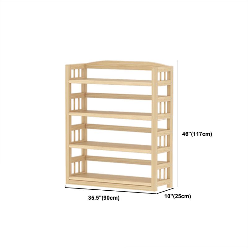 Contemporary Pine Shelf Bookcase Standard Natural Open Bookcase