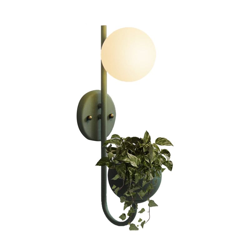 1 leichte Ballleuchte Lampe Industriegelb/blau/grünes Metall LED -Pflanzen Wandmontage Beleuchtung für Restaurant