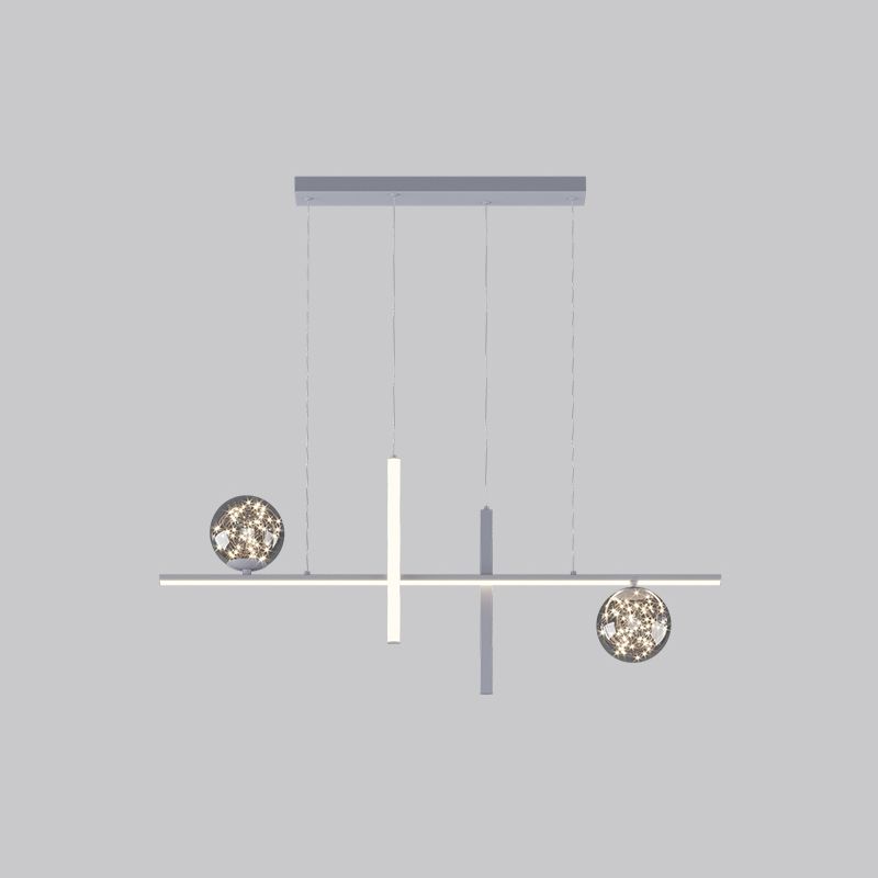 Moderne lineare Insel Kronleuchter Multi-Head Restaurant Anhänger Beleuchtungskarten