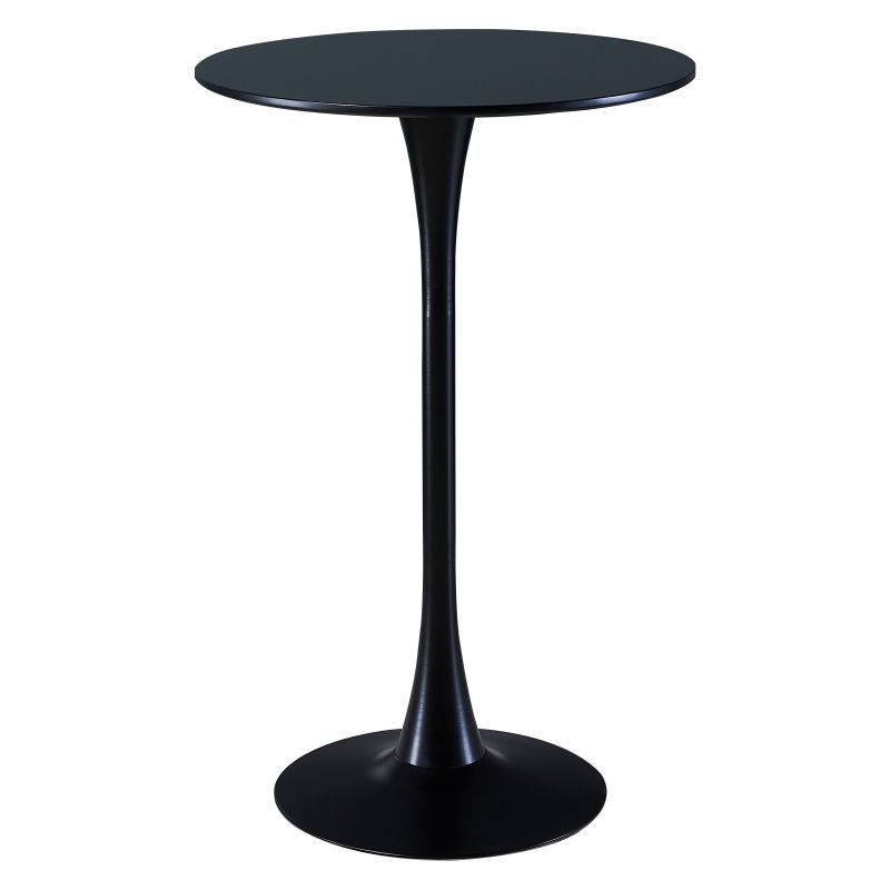 Industrial Iron Bar Table Round Top Indoor 41.3"H Bistro Table with Pedestal