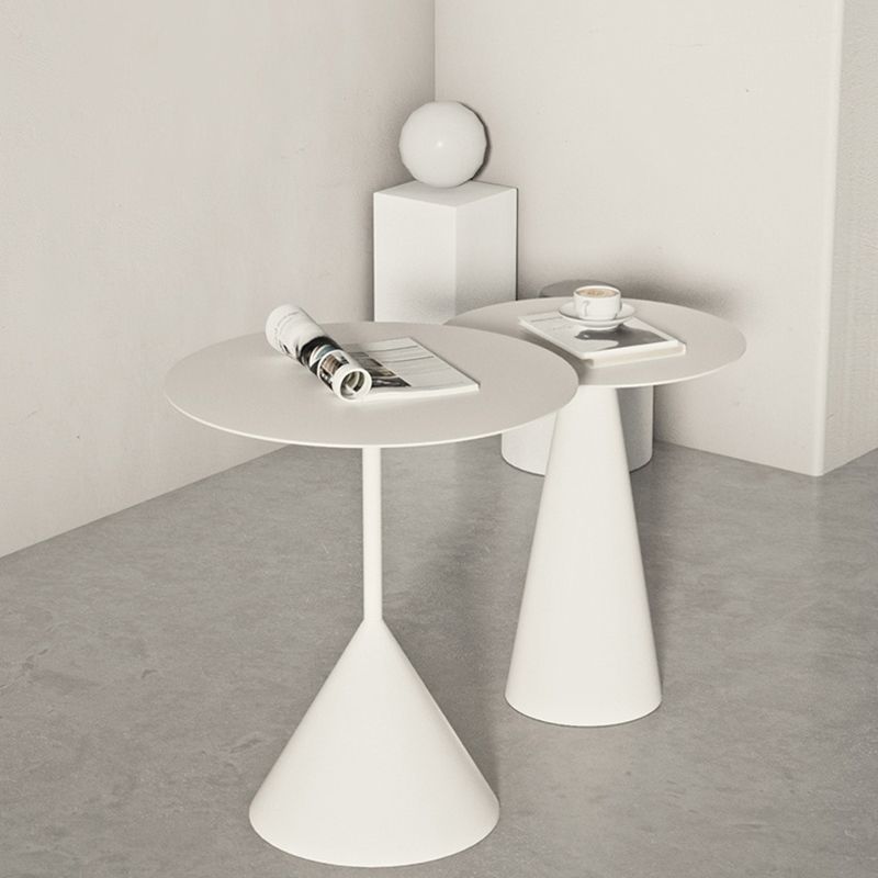 Mid-century Modern Style Round Metal Table with Pedestal Base Coffee Table