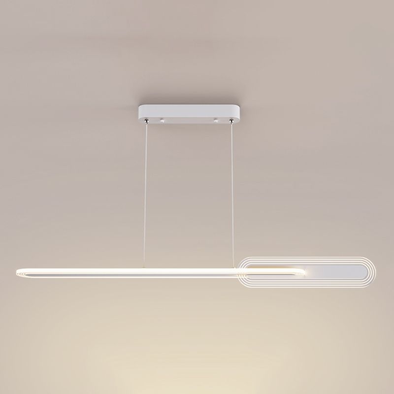 Linear LED Island Light Modern Style Metal Hanging Light for Dining Room