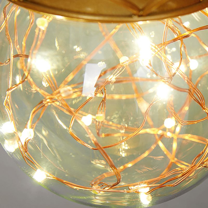 Ball Shape Glass Wall Light Modern Style Multi Lights Wall Mount Light