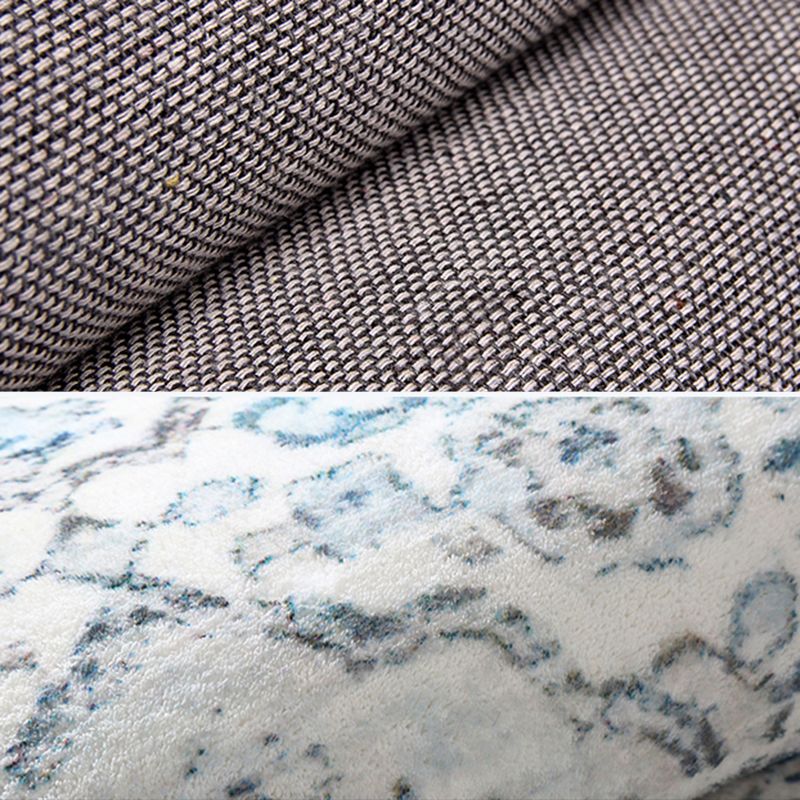 Weißer Ton ethnischer Druckteppich Polyester Antike Teppich nicht rutschfestem Innenteppich für die Heimdekoration