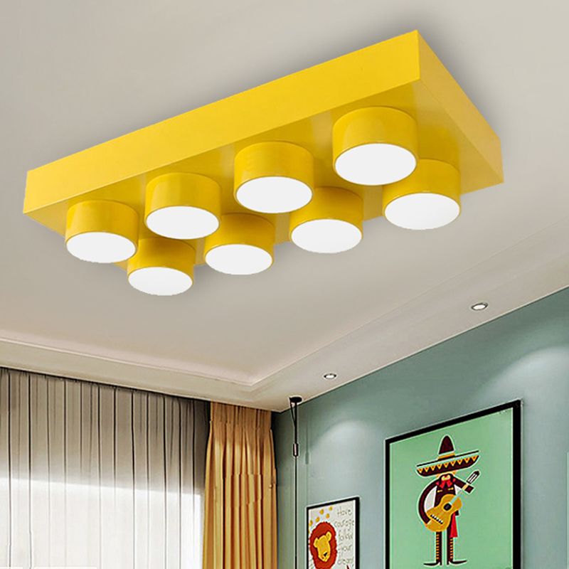 Modern Simple Flush Mount Light Rechthoek Multi-head metalen plafondlamp voor keuken