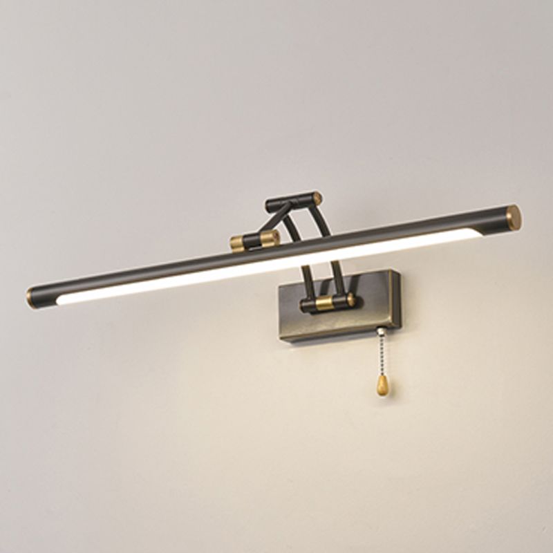 Modern Style Linear Shade Wall Sconce Metal 1-Light Mirror Wall Mounted Lighting