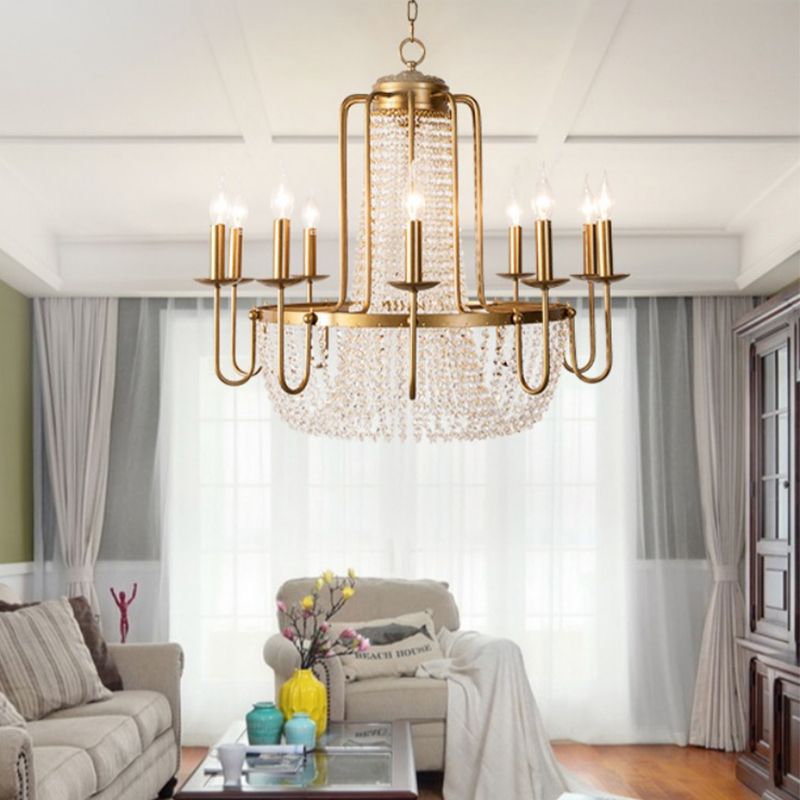 American Style Metal Chandelier Light Fixtures Multi-Head Suspension Pendant Lamps