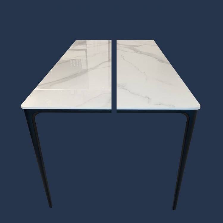 Rectangle Dining Table White Stone Modern Dining Table for Home