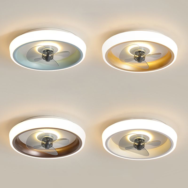 Circle Metal Ceiling Fan Lamp Nordic LED Ceiling Mounted Lighting