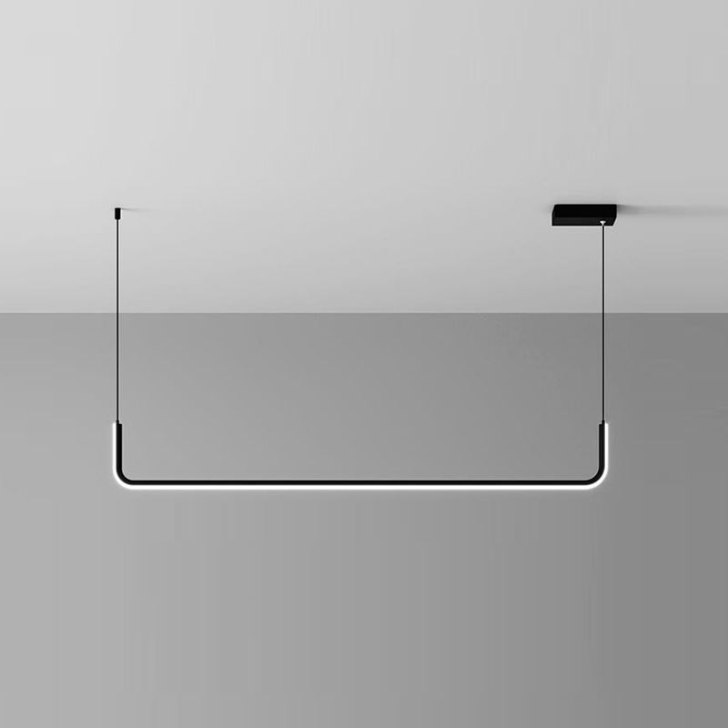 Modern Dining Chandelier Light Modern Strip Shape Pendant Light Fixture for Dining Room