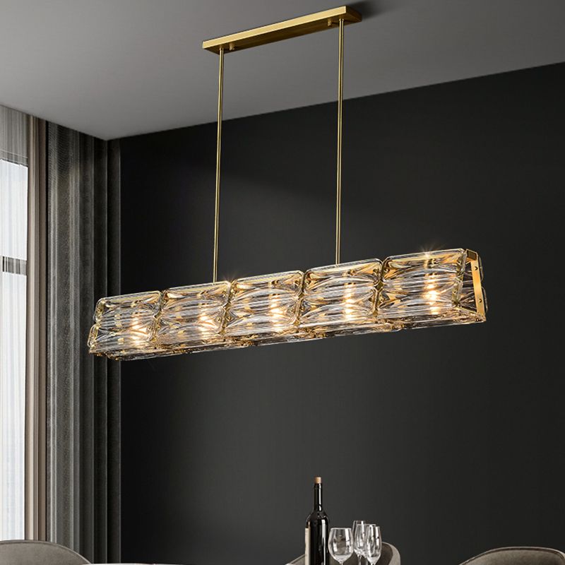 Modern Simple Geometric Island Pendant 4 Lights Island Light for Restaurant