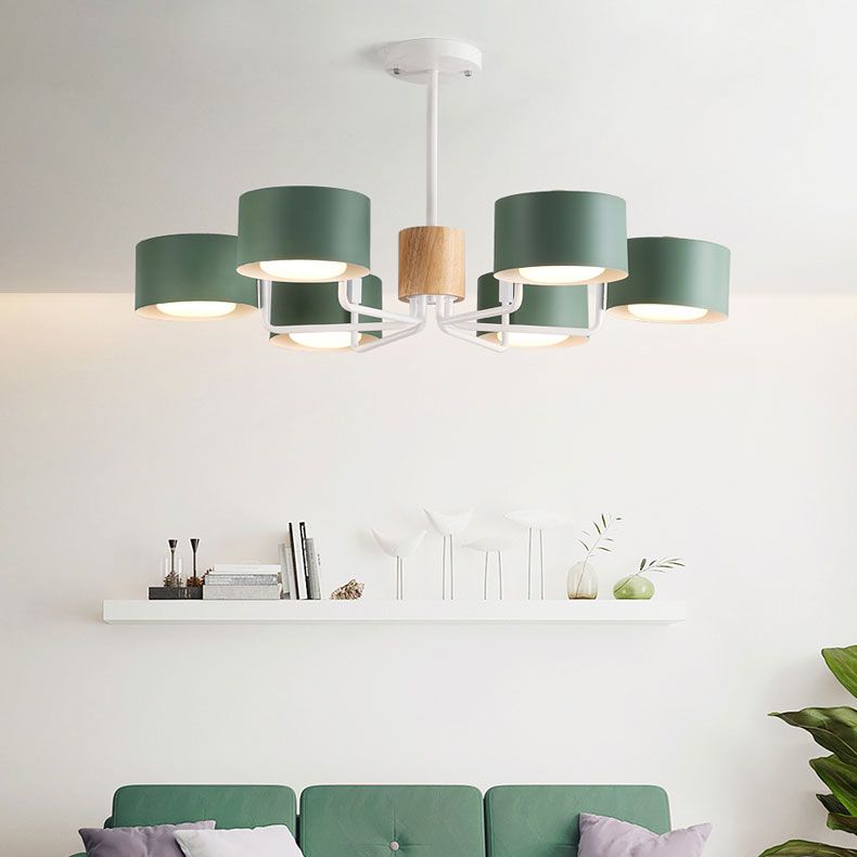 Moderno a soffitto luce in legno color legno di macarons camera da letto hotel luce