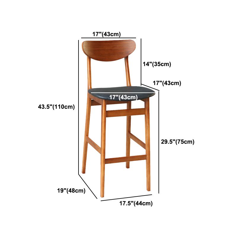 Modern Wood Stool Backrest Counter Stool Fabric Upholstered Furniture for Restaurant