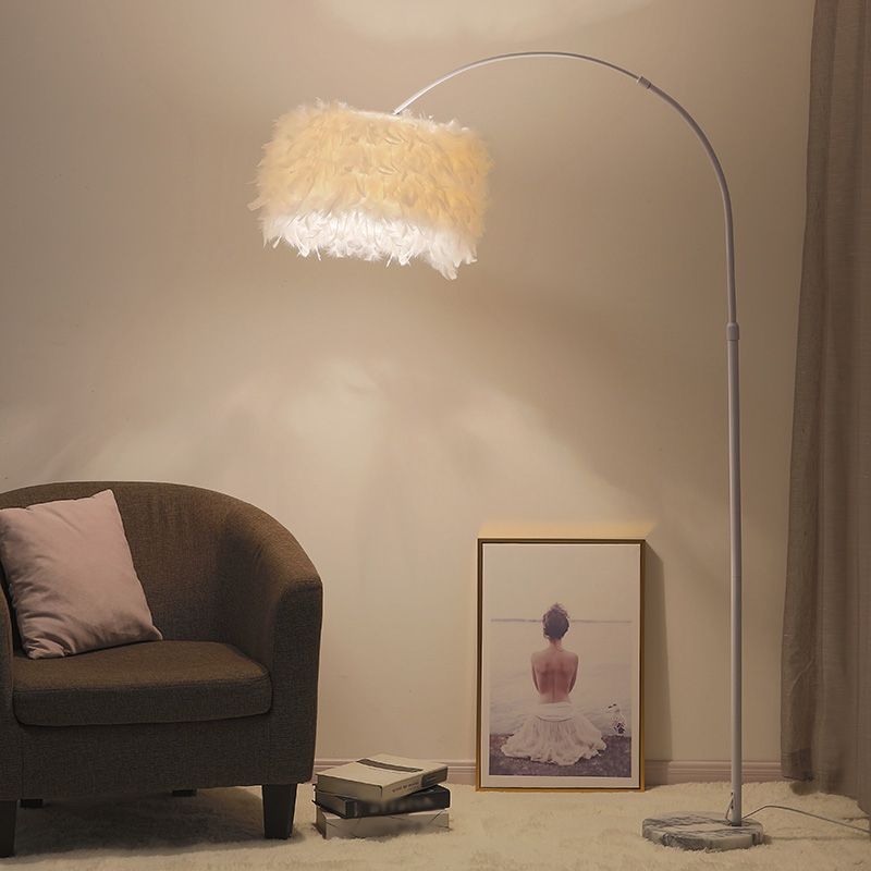 Zwart/witte trommelvloer Lamp Minimalistisch