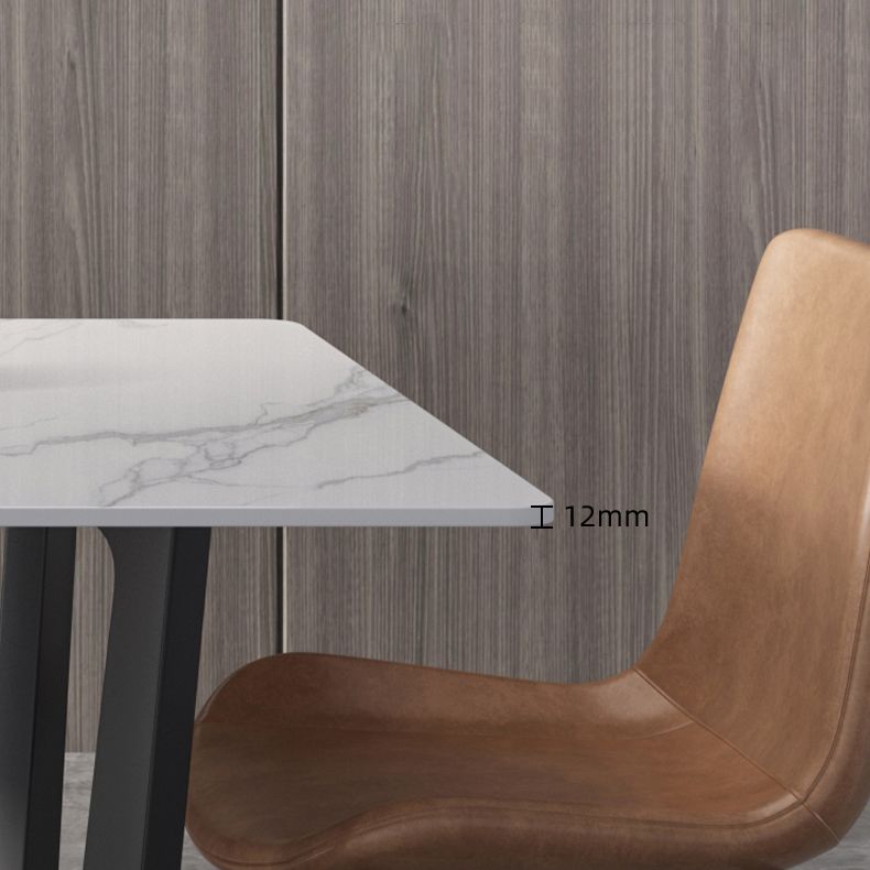 Rectangle White Dining Table Set 1/4/5/7 Pcs Modern Sintered Stone Dining Table and Chairs