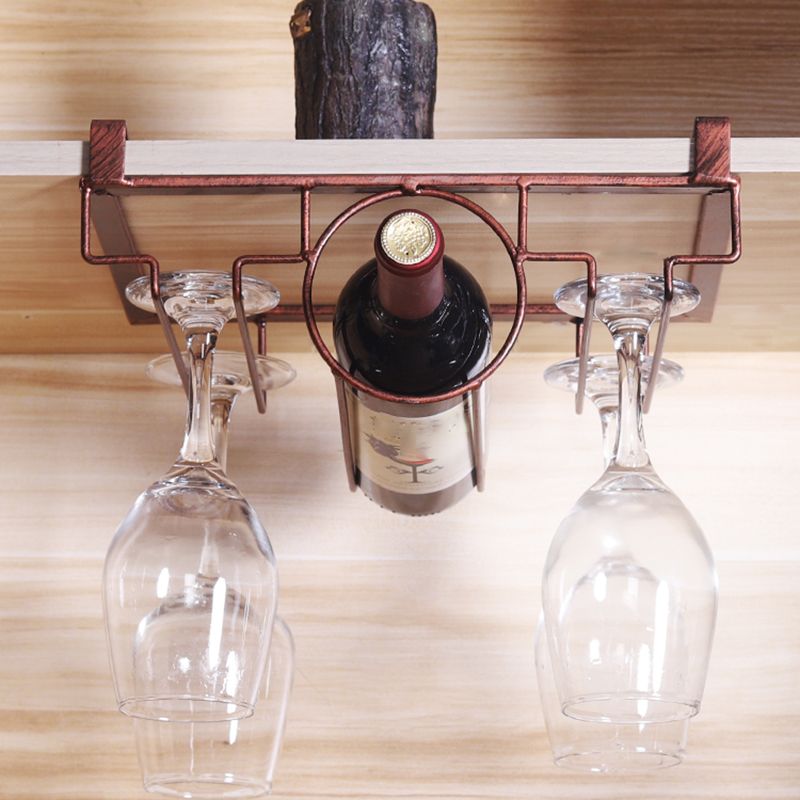 Industrial Hanging Wine Holder Metal Wine Glass Stemware Rack Holder